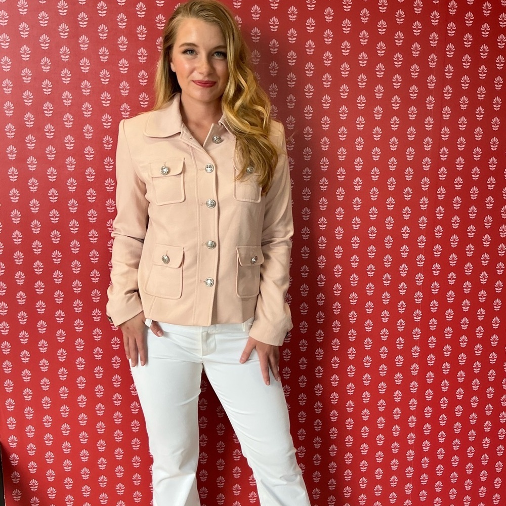 Women's Pink Button-Up Jacket - Picture 5 of 6